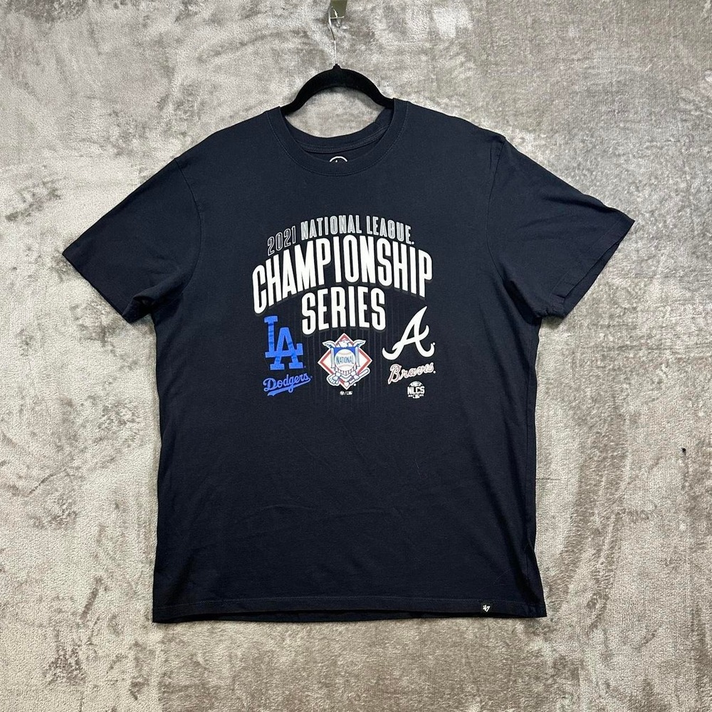47 Brand 2021 NLCS Championship Series XL Black | Dodgers vs Braves MLB Tee